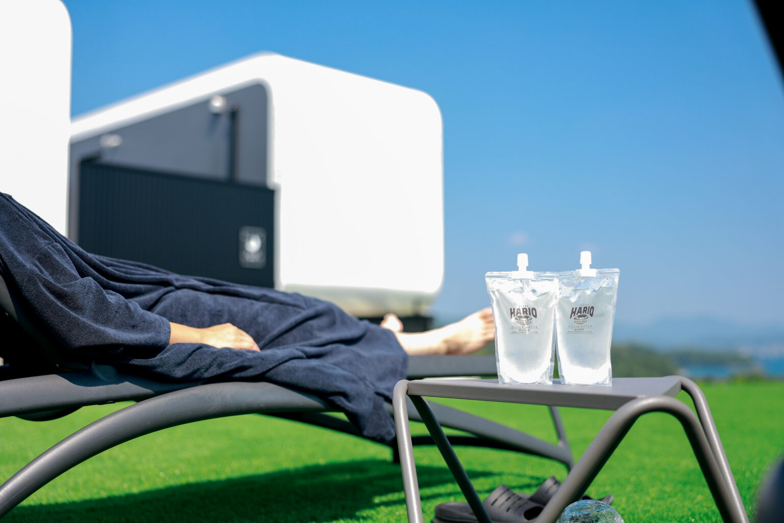佐世保グランピングのサウナからの外気浴